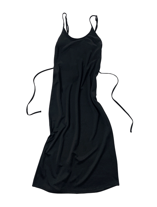 String slip dress(black)