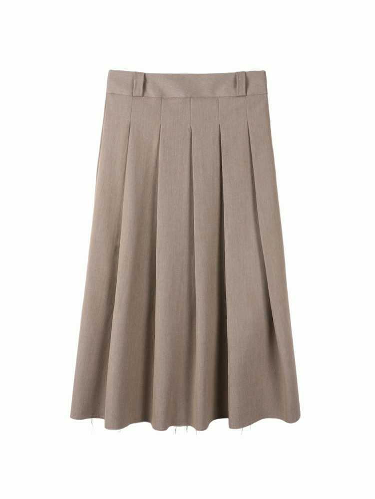 Pleated crop midi skirt
