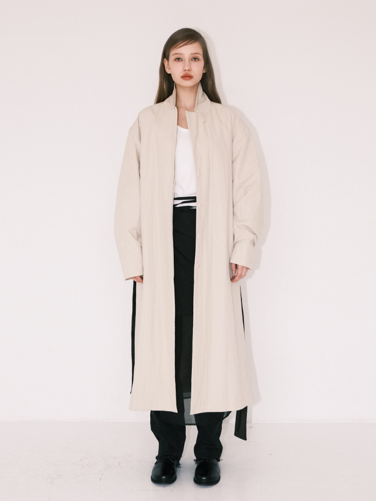 LEATHER STRAP TRENCH COAT